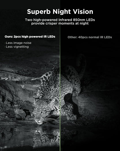 CEYOMUR 4K 30fps Solar Trail Camera, 46MP WiFi Trail Cam with Night Vision 0.1s Trigger Motion Activated with 32GB Memory Card, Game Camera with 120° Detection IP66 Waterproof for Wildlife Scouting