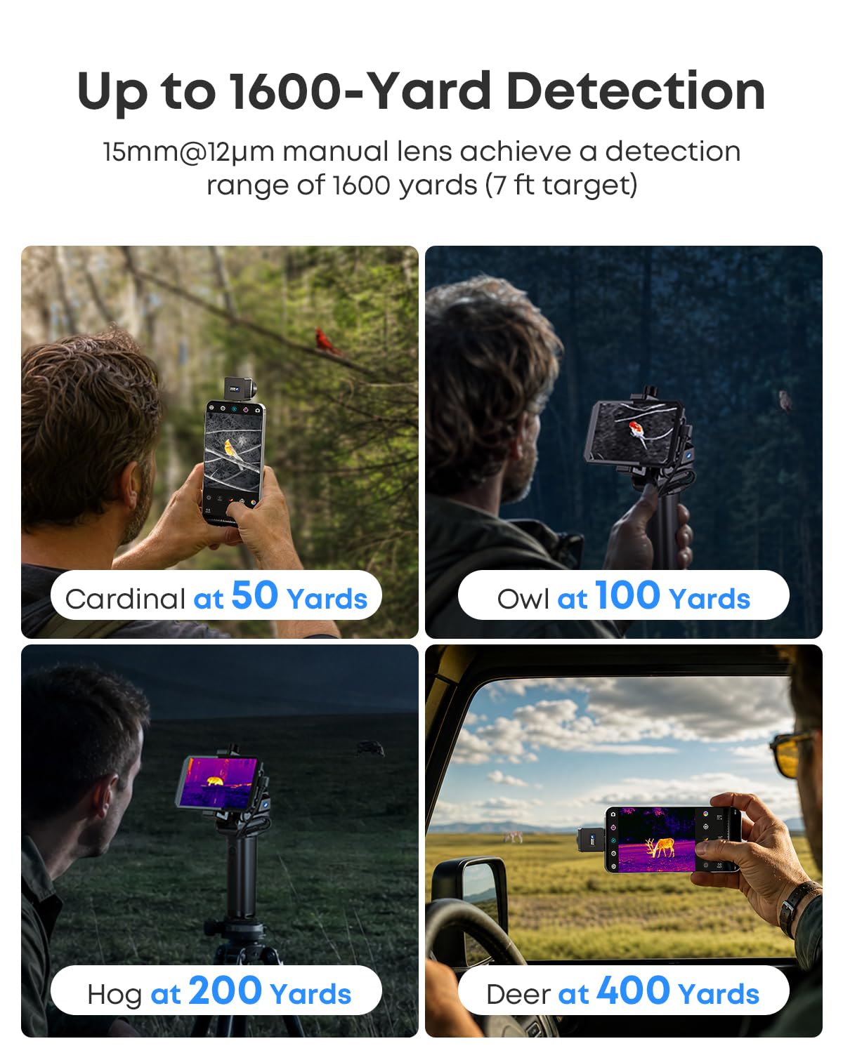 Thermal Master T2 Max - Birdwatching Thermal Camera for Android, 512x384 Super Resolution Thermal Monocular with 50Hz, 15mm Manual Lens, 15x Digital Zoom, 25mK NETD, Wildlife Observation, Black