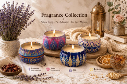Scented Candles Gift Set for Home 4 Pack Large 4.4 Oz Soy Wax Candles, Aromatherapy for Relaxation & Stress Relief, Lavender Rose Lemon Fig, Long Lasting Birthday Gifts for Women, Her, Mother's Day