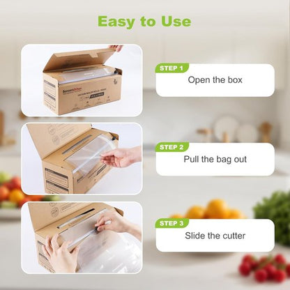 Bonsenkitchen Vacuum Sealer Bags - 11” x 150’ Rolls with Cutter | BPA-Free, Ideal for Meal Prep & Sous Vide Cooking