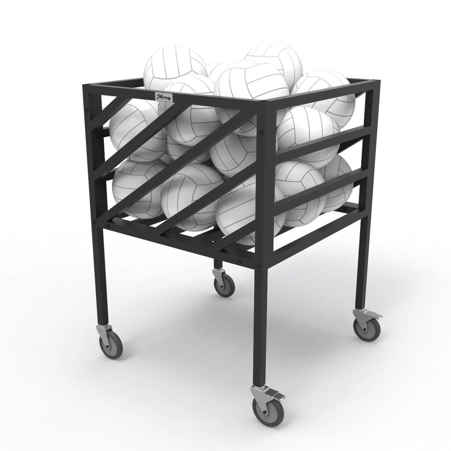 Murray Sporting Goods Premium Portable Volleyball Cart | Black Volleyball Metal Storage Cart with Wheels