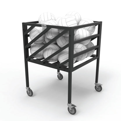 Murray Sporting Goods Premium Portable Volleyball Cart | Black Volleyball Metal Storage Cart with Wheels