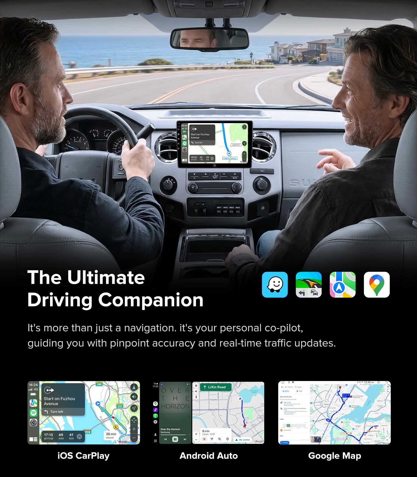QLED Linux Car Stereo for Ford F150 2004-2008, F250 F350 2008-2016 - Fast Boot Wireless CarPlay & Android Auto Radio, AHD 1080P Backup Camera, Bluetooth, SWC, AM/FM, Dash Kit Replacement