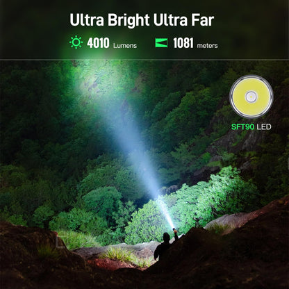 ThruNite Catapult V7 SFT90 LED Flashlight, 4010 High-Lumen Long-Range (1081m) Tactical Flashlight, USB-C Rechargeable Flashlight with 7500mAh Battery, Bright Flashlight for Emergency, Search & Rescue