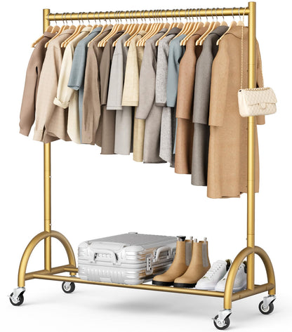 MISSLO Heavy Duty Clothes Rack and Heavy Duty Clothing Rack with Wheels