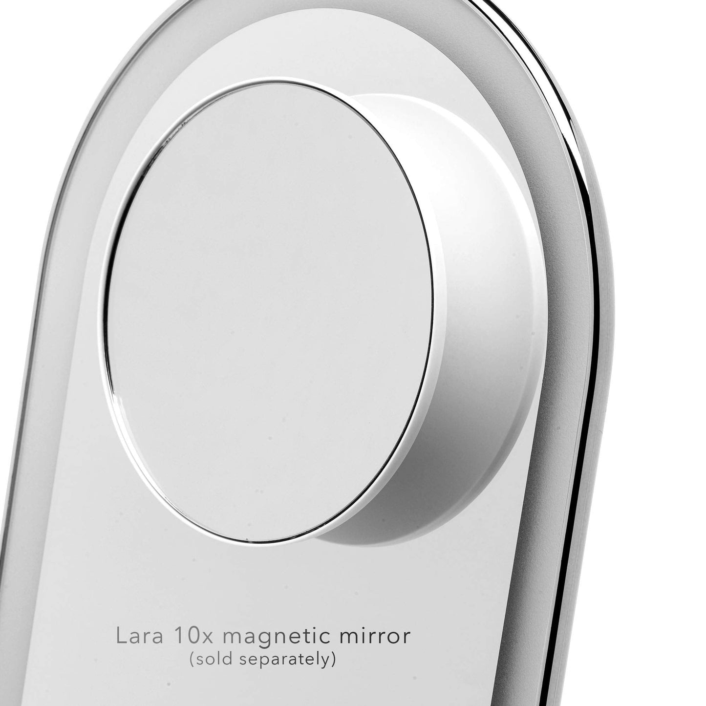 Fancii Vera LED Lighted Vanity Makeup Mirror, Rechargeable - Cordless Illuminated Cosmetic Mirror with 3 Dimmable Light Settings, Dual Magnification (Chrome)