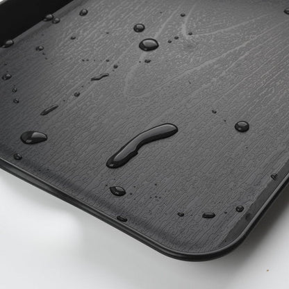 Armrouns Black Serving Trays with Handles, 16 x 11 inch Rectangular Non Skid Multi-Purpose Plastic OttomanTray for Restaurant, Parties, Coffee Table, Kitchen