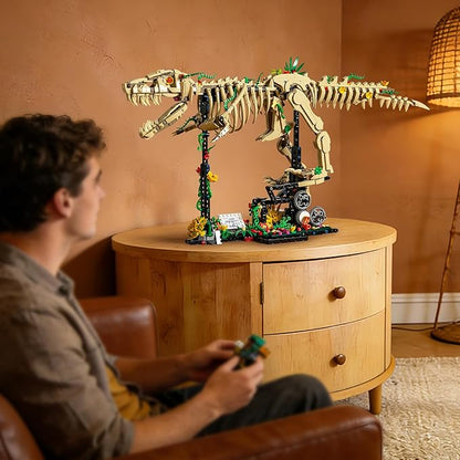 Dinosaur Fossil Building Kit T-Rex Dinosaur Fossil Kit with Power Function Legs STEM Dinosaur Building Sets for Adults and Boys 8-14 Educational Gift Display ModelHome or Office Decor