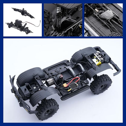 BEEZRC FMS 1/10 RC Crawler FCX10 Land Cruiser LC80 PRO RS Toyota LicensedUpgraded Motor 3541-KV2100 New Gearbox 4WD Off-Road RC Rock Truck 2.4GHz Hobby Grade Remote Control Car for Adults RS