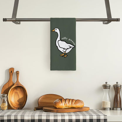 TNUW Silly Goose Kitchen Towels 16x24 – Funny Goose Decor for Kitchen or Bathroom, Dish Towels Gifts for Friends, Cute Goose Lover Present for Birthday or Housewarming