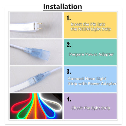 IEKOV LED NEON Light, AC 110-120V Flexible LED Neon Strip Lights, 120 LEDs/M, Dimmable, Waterproof 2835 SMD LED Rope Light + Remote Controller for Party Decoration (98.4ft/30m, Green)