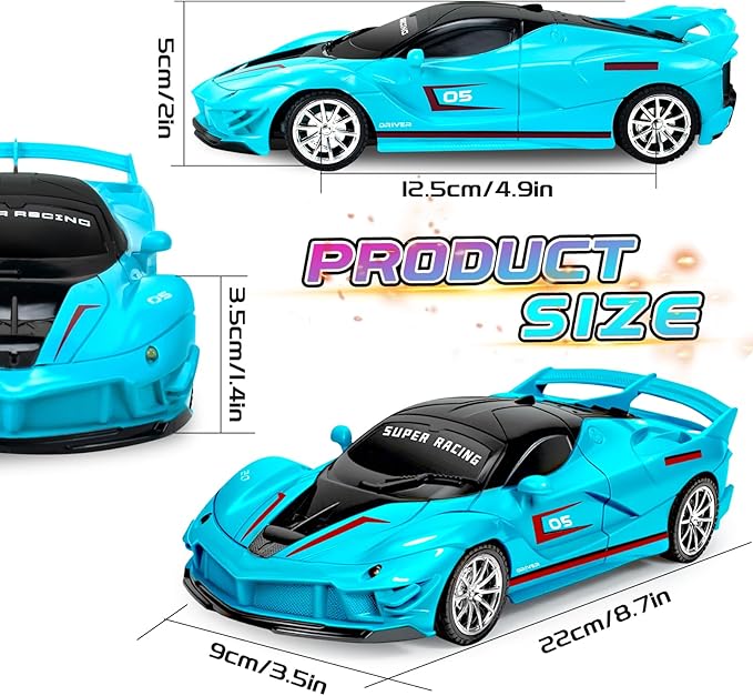 2 Pack Pink Blue Remote Control Car Toys for Kids Boys Girls Rc Cars Toy Vehicle with Headlight &amp Controller Rc Racing Car for Boys Girls Age 3 4 5 6 7 8 Birthday (Blue+Pink)