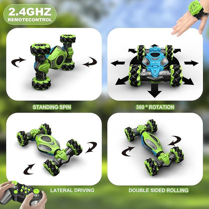 RC Cars1:12 Gesture Sensing Stunt Car Toys for Boys Girls 6-12 Year Old 4WD Hand Remote Control Toy 360° Rotate Transform Off-Road Drift with Lights Sound Birthday Xmas Gifts for Kids
