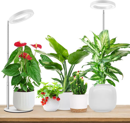 Aokrean Grow Lights - Full Spectrum Indoor Plant Lights with Adjustable Height & Auto Timer | 2 Pack