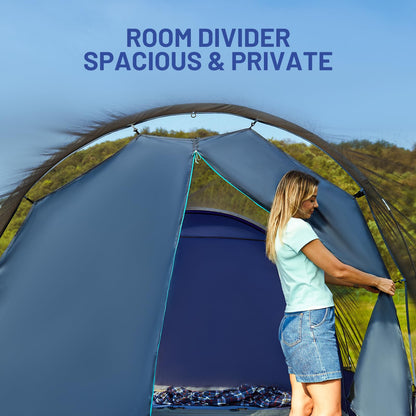 Timber Ridge 8 Person Camping Tent with Large Porch, Portable Waterproof Windproof Family Tent with Rainfly Carry Bag Room Divider, Easy Set-up Tent with Excellent Ventilation for Camping, 3 Season