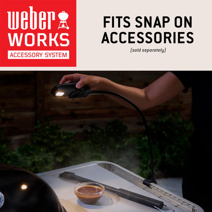 Weber Performer™ 22‑Inch Charcoal Grill for Outdoor Cooking – Black, Porcelain-Enameled Finish, Temperature Control Dampers & Prep Table, Kettle