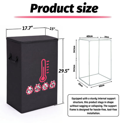 Portable Bed Bug Heater, High-Temperature Heat Treatment System with Timer & Thermometer, 360° Even Heating Chamber for Luggage, Clothes & Household Items