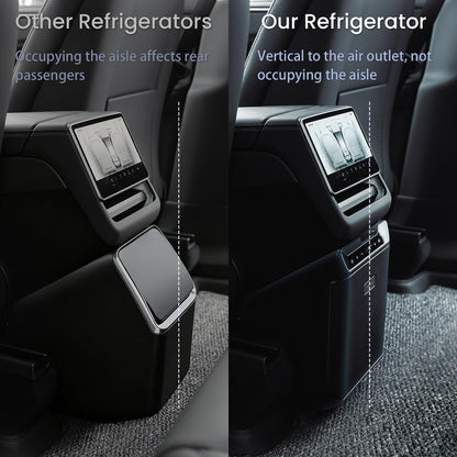 AKwing Car Refrigerator for Tesla Model Y Juniper, Rear Center Console Fridge for Model Y 2026~2025, Cooler & Warmer, Portable Freezer for Camping Commuting Sports & Traveling
