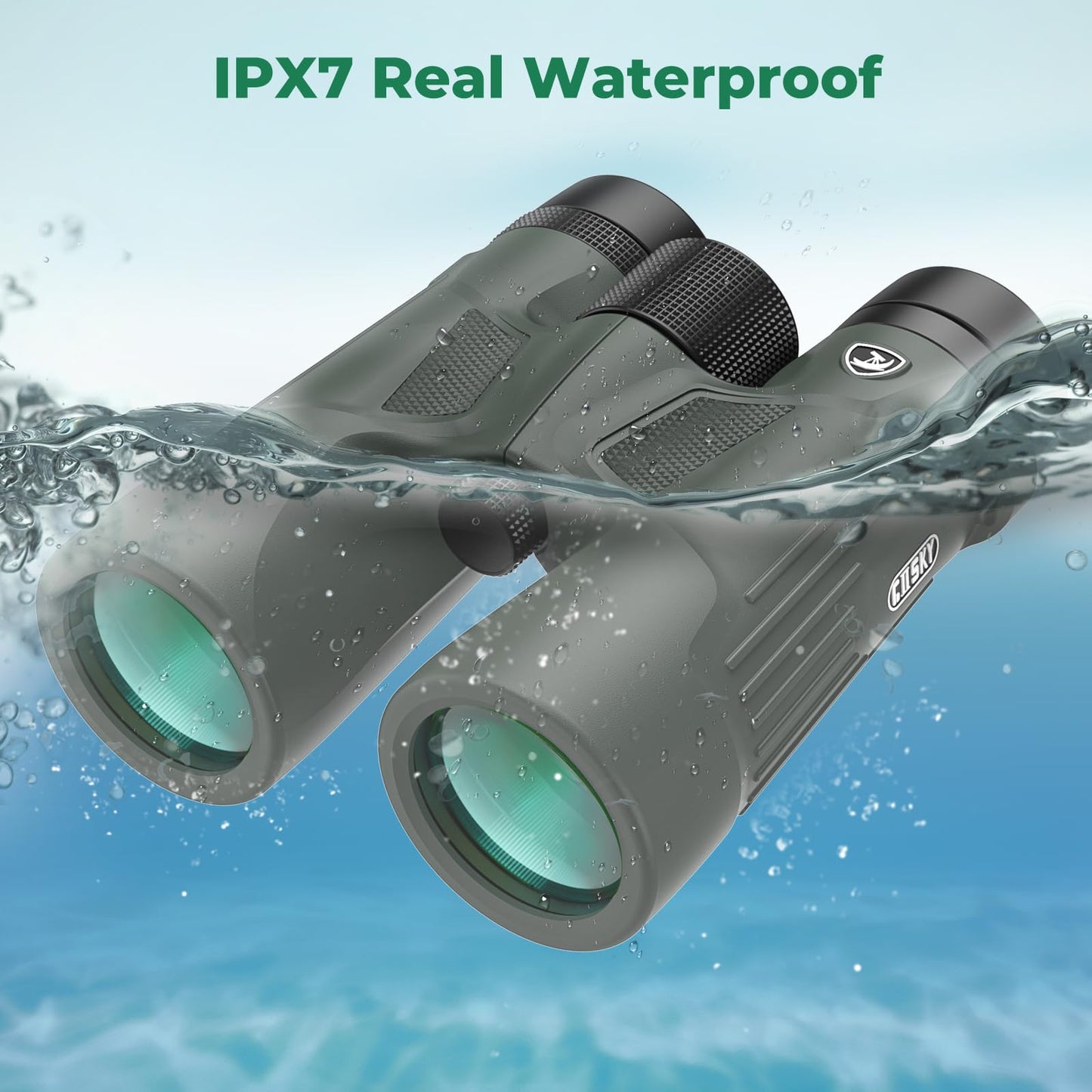 Gosky 10x42 HD Waterproof Binoculars for Adults (1 Pack) and Gosky 12x50 Monoculars (1 Pack) with Universal Phone Adapter - High Power Telescopes for Bird Watching Safari Wildlife Scenery