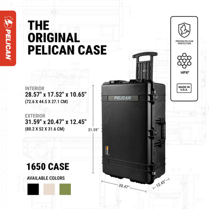 Pelican 1650 Case With Foam (Black)
