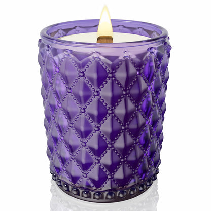 M&SENSE 16.6oz Wood Wick Scented Candle, Non Toxic Soy Wax with Crackling Wick, CitrusLavender Scent 100H Burn Long Lasting for Bedroom Kitchen Home Decor, Housewarming Gifts for Family Friends