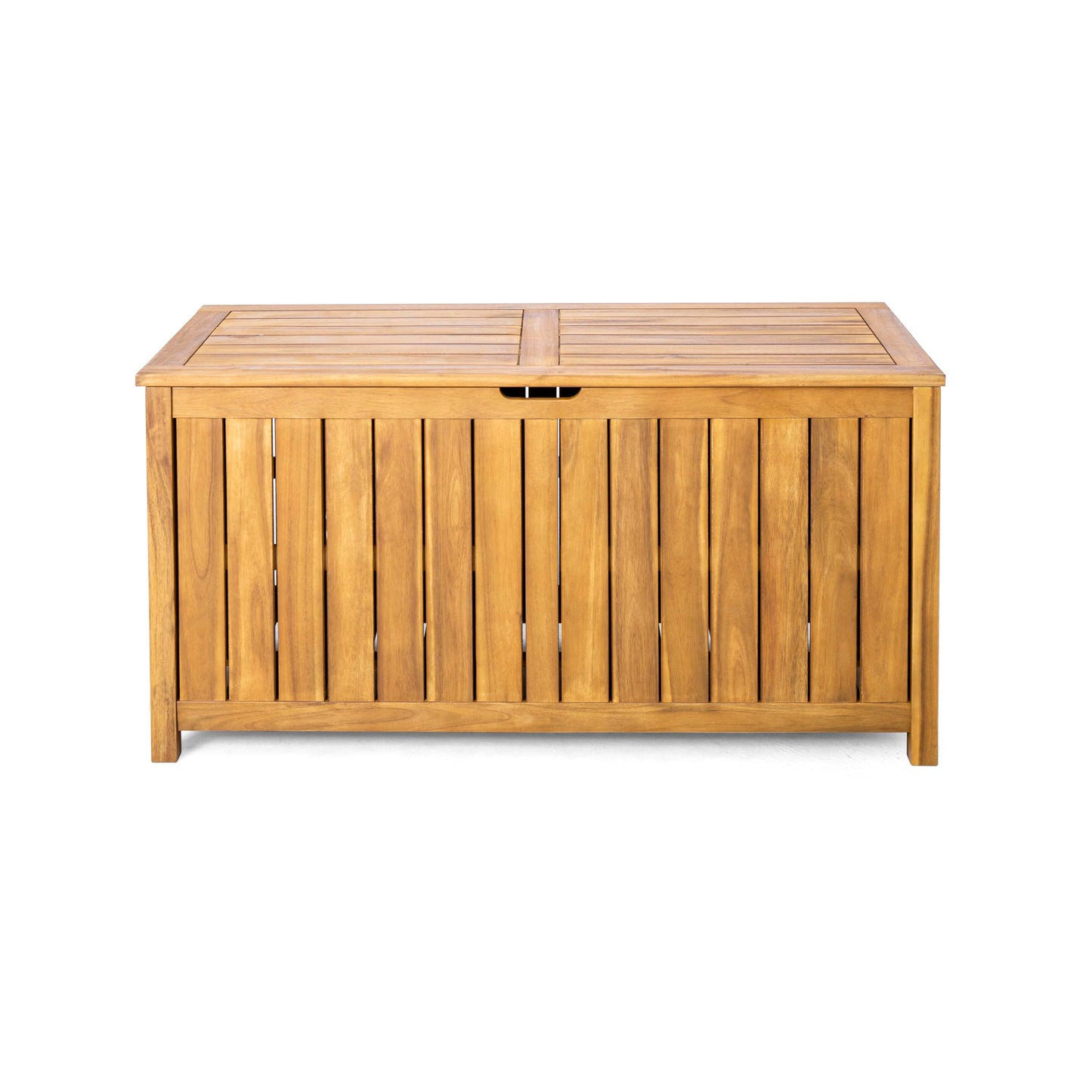 Christopher Knight Home Wood Cabinet Box, Slat Panel Storage Cabinet, Storage Organzier with Easy Open Lid Hinges, Easy Assembly, Outdoor Patio 100 Gallon Acacia Wood Deck Storage Box, Teak