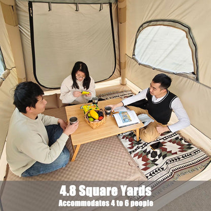 HipierFx Camping Inflatable Tent with Pump 4 Person Easy Set up Glamping House with Mesh Waterproof Family Air Blow Up Tents