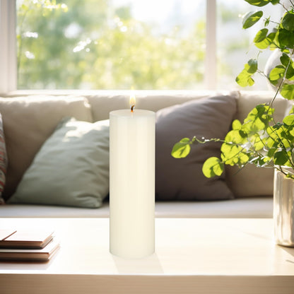 Mega Candles 1 pc Unscented Solid Ivory Pillar Candles, Hand Poured Premium Wax Candle 3 Inch x 9 Inch, Home Décor, Spas, Weddings, Occasions, Party, Centerpieces, Holidays, Vigils, Prayers