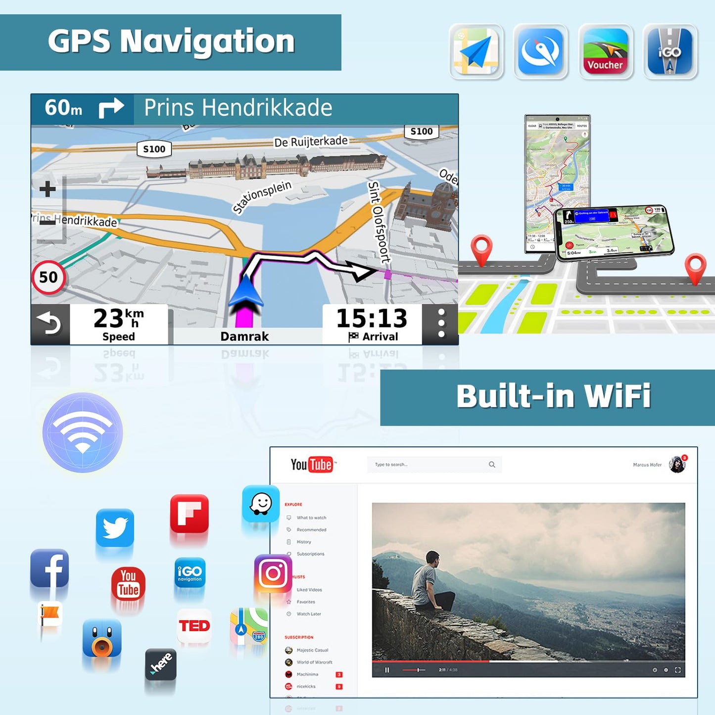[6+128GB] Hikity Android 13 Car Radio for 2007-2010 Jeep Compass Patriot with Wireless Carplay, 10.1'' Touch Screen Stereo Dash Kit, Android Auto/32EQ DSP/Bluetooth 5.0/GPS/WiFi/SWC, Backup Camera MIC