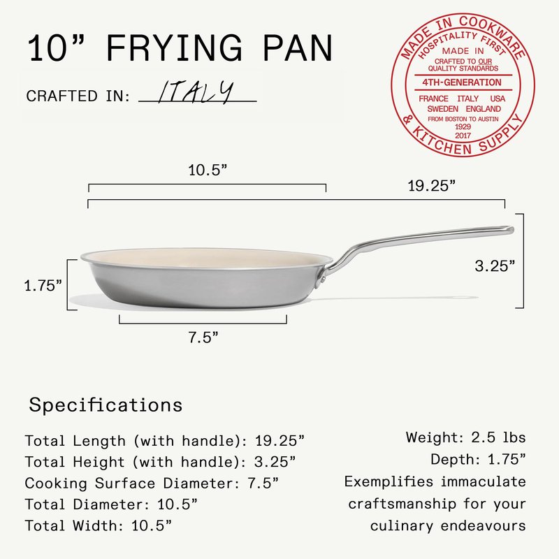 Made In Cookware | 7-Piece Ceramic Non Stick Pot and Pan Set (Stainless Handle) | 5-Ply Stainless Clad | Professional Cookware | Crafted in Italy | Induction Compatible