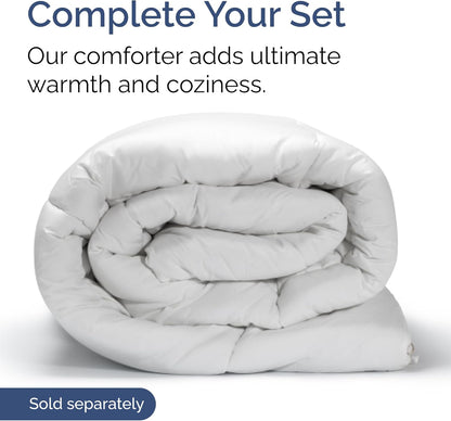 King Size 4 Piece Sheet Set - Ultra Soft Cooling Bed Sheets | Fits 8-16 Inch Mattresses - Wrinkle-Free, Fade-Resistant Bright White