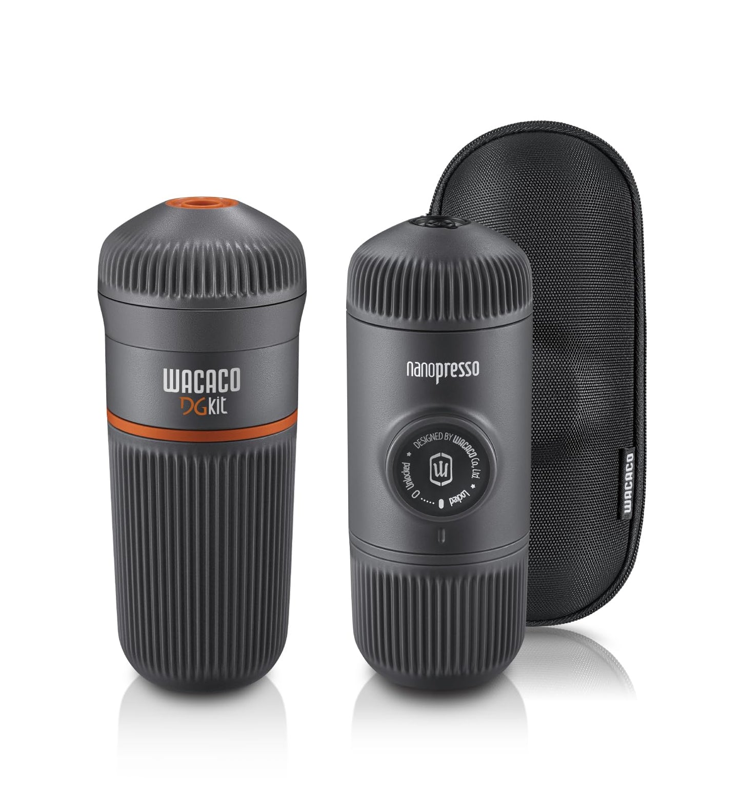 WACACO Nanopresso with Protective Case & DG Capsule Kit Bundle - Portable Espresso Maker for Ground Coffee and DG Capsules