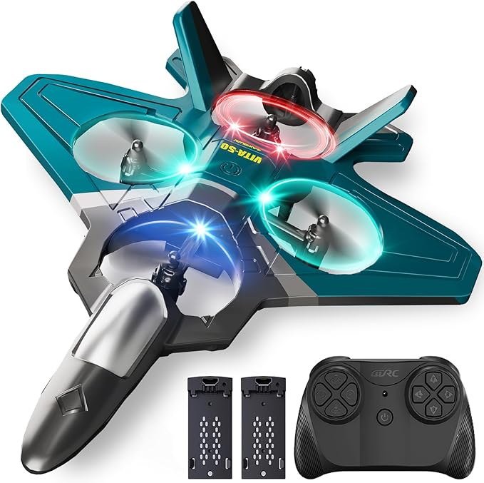 RC Planes for Kids Adults Foam Remote Control Airplane Jet Helicopter Drone Toys for Kids Adults 8-12 12-16 Remote Control Plane Airplane Toys with LED Lights 360° Flip Stunt Rotation