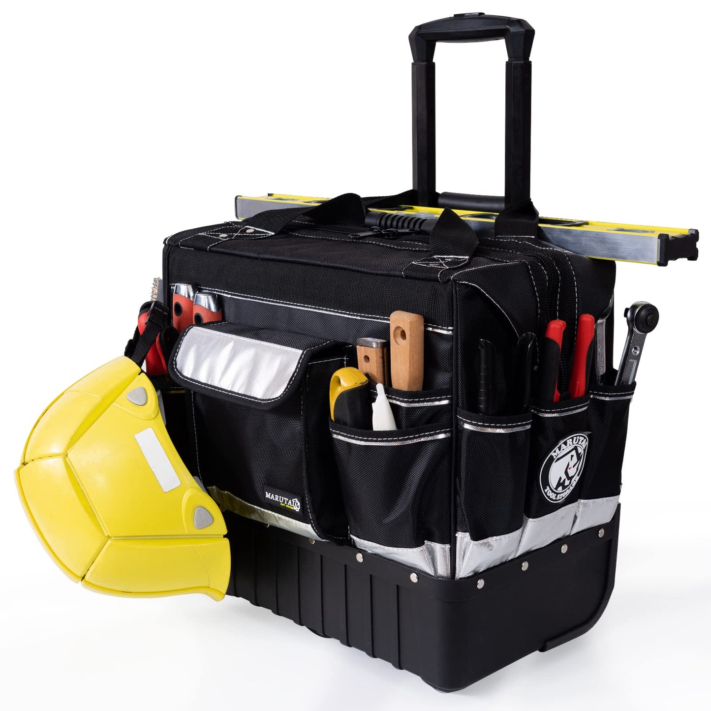 MARUTAI 18'' Rolling Tool Bag, Waterproof Tool Bag with Wheels, Portable Storage Organizer Rolling Tool Tote, fits in all cars/trucks/vans/motorcycles