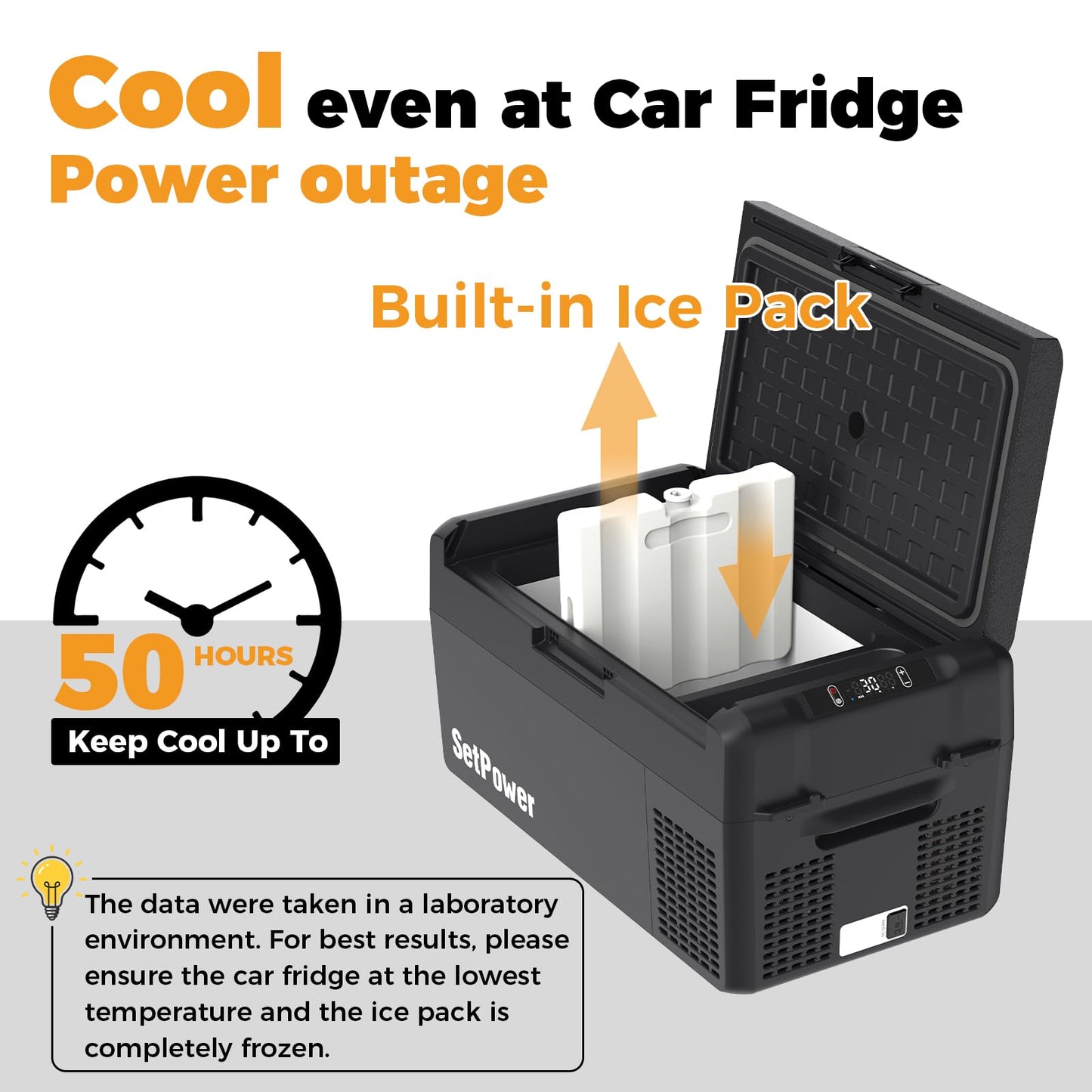 Setpower 12V Refrigerator 21 Quart Portable Freezer 50 Hours Keep Cool,Electric Cooler for Vehicles Car Refrigerator 12V Portable Fridge for Car Camping Truck Van RV SUV Road Trip Travel RF20