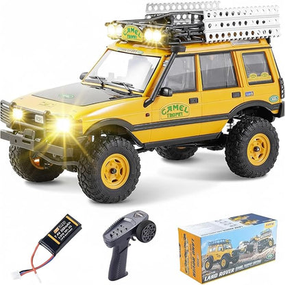 EAZYRC FMS 1/24 FCX24M RC Crawler RTR Land Rover Series with Licensed 1/24 RC Truck 4X4 Mini RC car with Lighting 2.4Ghz Remote ControlBattery (Discovery)