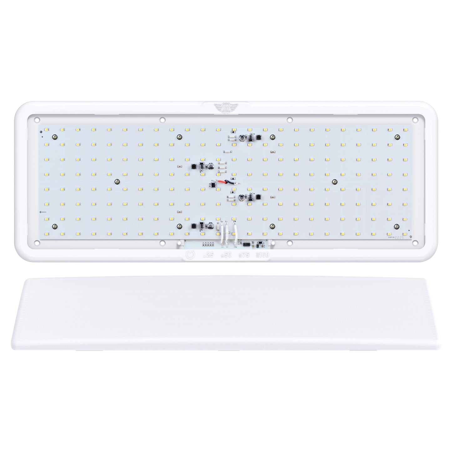 Leisure LED RV LED Ceiling Light 21" x 8" Fixture 2000 Lumen with Touch Dimmer Switch Interior Lighting for Car/RV/Trailer/Camper/Boat DC 12V Natural White 4000-4500K (4 Pack)