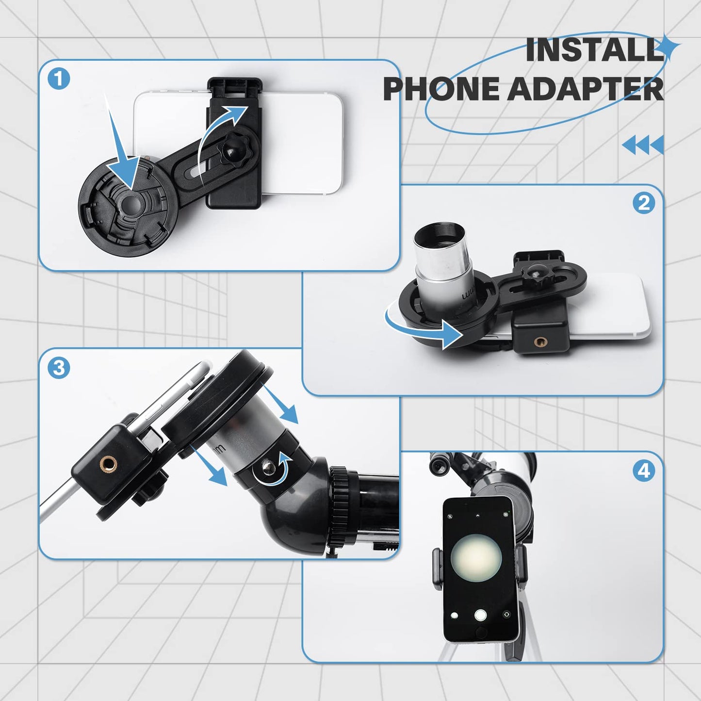 Koolpte Telescope for Adults & Beginner Astronomers - 80mm Aperture 600mm Fully Multi-Coated High Transmission Coatings with AZ Mount Tripod Phone Adapter, Carrying Bag, Wireless Control.