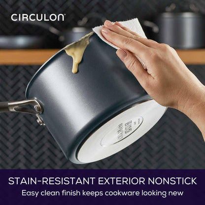 Circulon A1 Series with ScratchDefense Nonstick Induction Pots and Pans Cookware Set, Induction Cookware, Kitchen Essentials, 9-Piece, Graphite