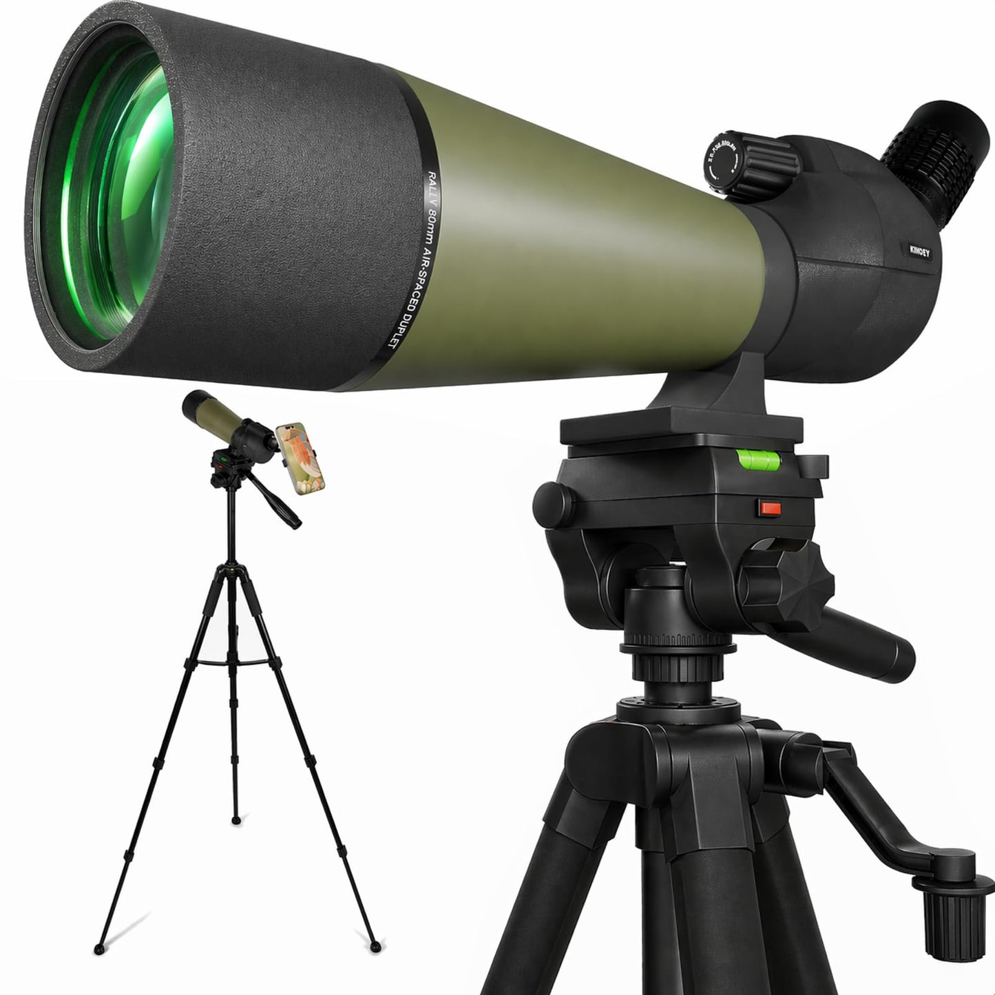 NWDEY Spotting Scope 25-75x80, BAK4 Prism FMC Optics, Waterproof Spotting Scope with Upgraded Tripod, Phone Adapter and Carrying Case for Bird Watching, Target Shooting, Wildlife Viewing