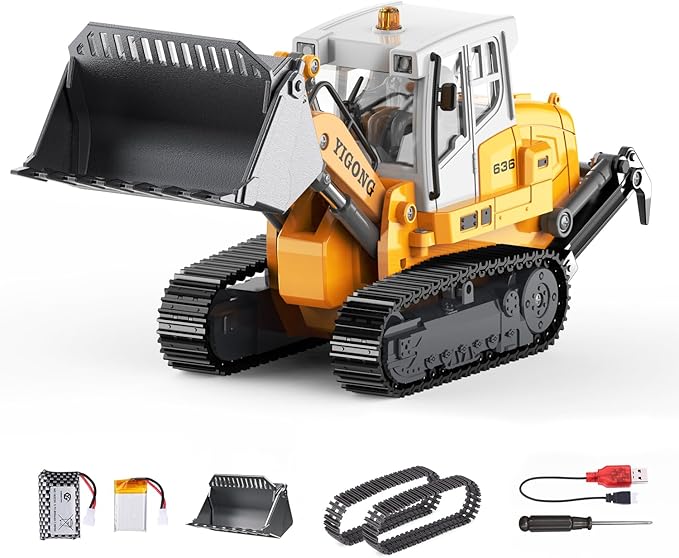 Adult Metal Mini Remote Control Loader Featuring a Lever-Driven RC Digging System Comes with Two Batteries and a Carrying case Making it an for Model Enthusiasts and Children