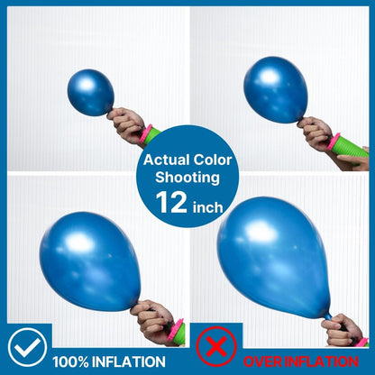 PartyWoo Metallic Blue Balloons 100pcs 5 Inch Small Mini Chrome Blue Latex Balloons for Graduation Wedding Baby Shower Engagement Baby Shower Wedding Bachelorette Birthday Party Decorations Blue-G106