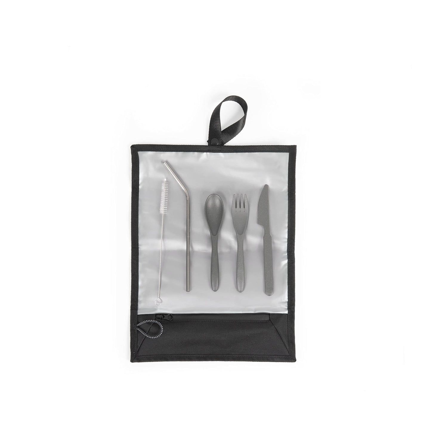 PICNIC TIME NHL New York Islanders Tarana Lunch Bag Cooler with Utensils Made from Recycled Material, Lunch Box with Picnic Set, Upcycled Lunch Cooler Bag, (Carbon Black)
