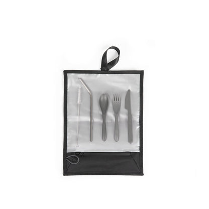 PICNIC TIME NHL New York Islanders Tarana Lunch Bag Cooler with Utensils Made from Recycled Material, Lunch Box with Picnic Set, Upcycled Lunch Cooler Bag, (Carbon Black)