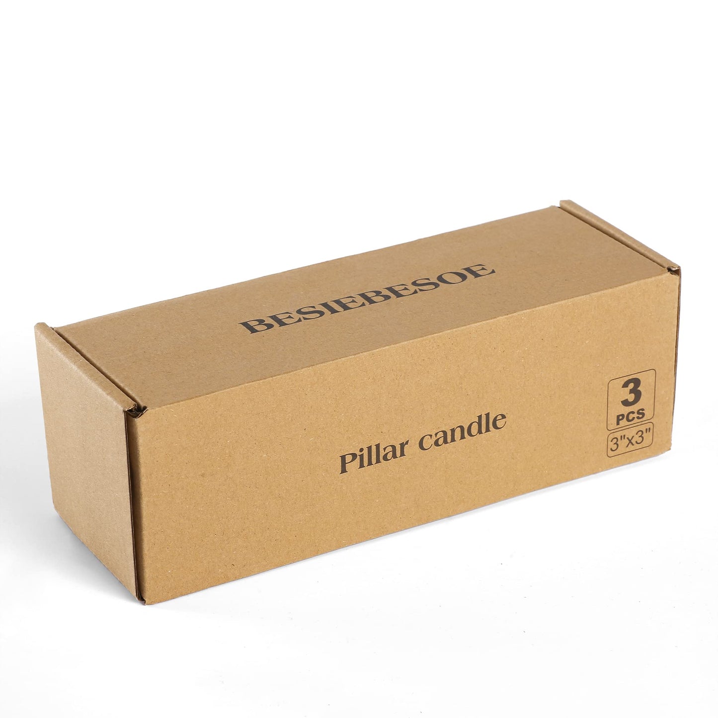 3×3 White Pillar Candles Set of 3 Unscented Handpoured Weddings, Home Decoration, Restaurants, Spa, Church Smokeless Cotton Wick 90 Hour