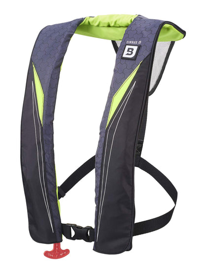 BLUESTORM Cirrus26 Inflatable PFD Life Jackets for Adults | US Coast Guard Approved Automatic Life Vest w/Manual Override Convertibility (Hi Vis)
