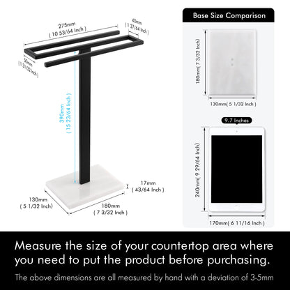 KES 38" H Standing Towel Racks for Bathroom & Countertop Hand Towel Holder, BTH501-BK+BTH223-BK