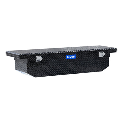 UWS EC10432 69-Inch Gloss Black Heavy-Wall Aluminum Angled Truck Tool Box with Low Profile, RigidCore Lid