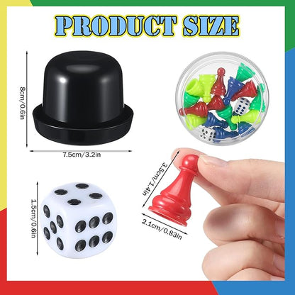 Soulchen Ludo Board Game Set Foldable Game Board with 16 Colorful Pawns Dice Cup 2 Dice &amp Storage Box Family for Travel Party Events or Family Gatherings