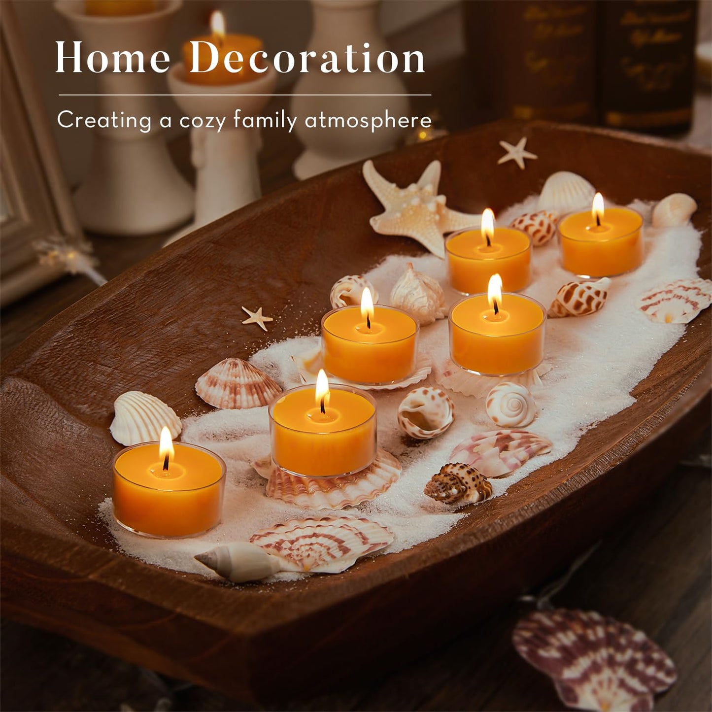Ashlux Unscented Beeswax Tea Lights Candles 20 Pack, 4 Hours Long Burning Handmade Yellow Tealight Candles, Clear Cup Smokeless Beeswax Candles for Wedding, Christmas Lights, Centerpiece & Home Decor